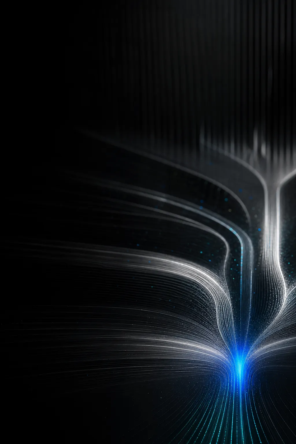 Luminous paths converging into an organized cleanup route