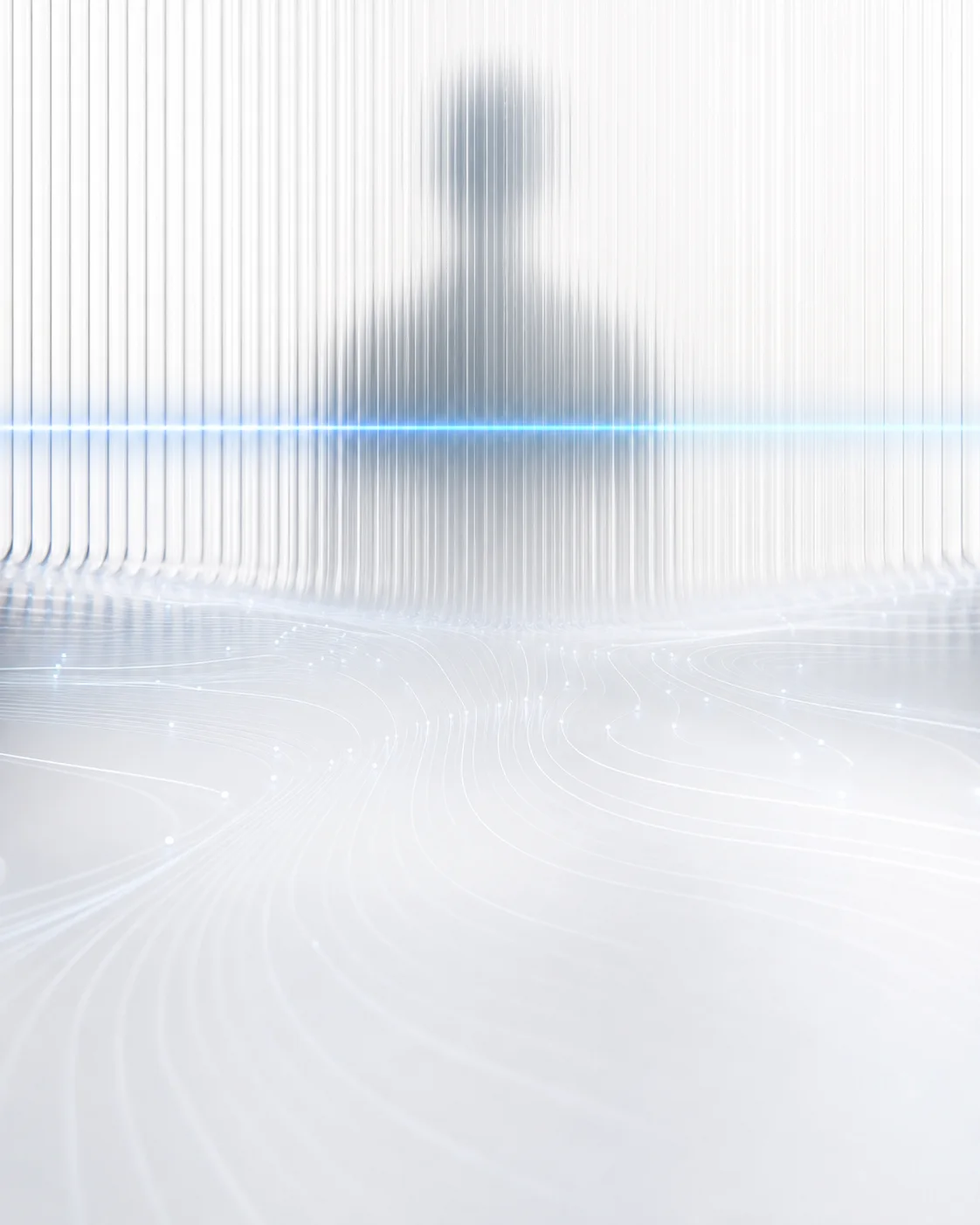 Private scanning field represented by a dark futuristic structure